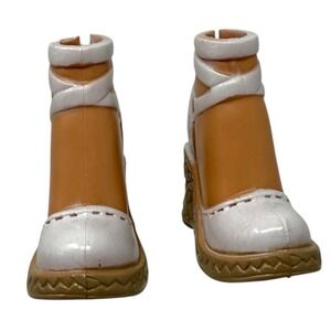 Barbie My scene‎ Doll Shoes Fashion White Lace Up Strappy Wedge Pump